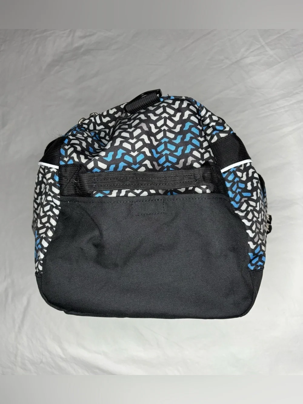 LL Bean Adventure Duffle Bag Small Geometric Blue Carry On Tote Gym EUC Retired